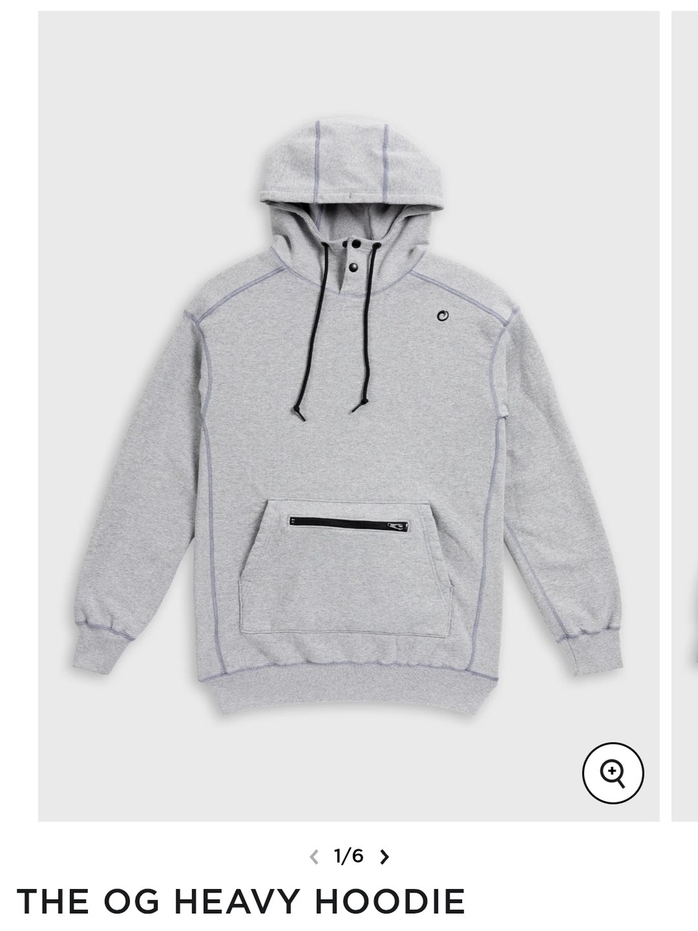 OG Heavy Hoodie in Light Gray with Zip Pocket